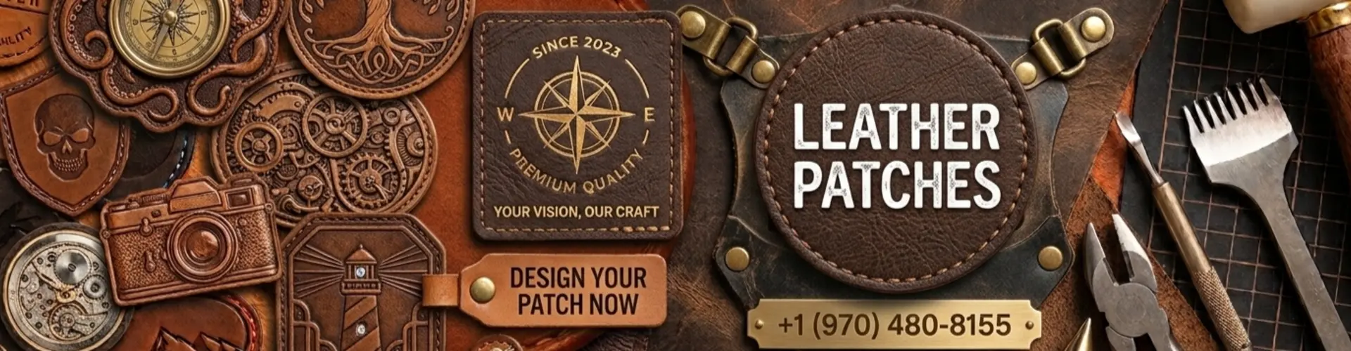 custom embossed leather patches cover